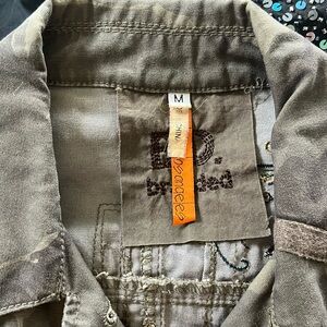 Camo jean jacket with cool details on the back